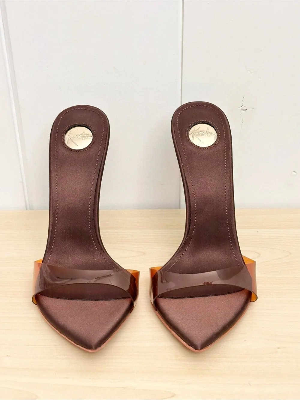 Kandee Dark Chocolate Semi Transparent PVC Mules Size 40